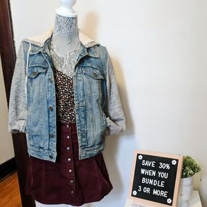 Free People Denim Vested Jacket